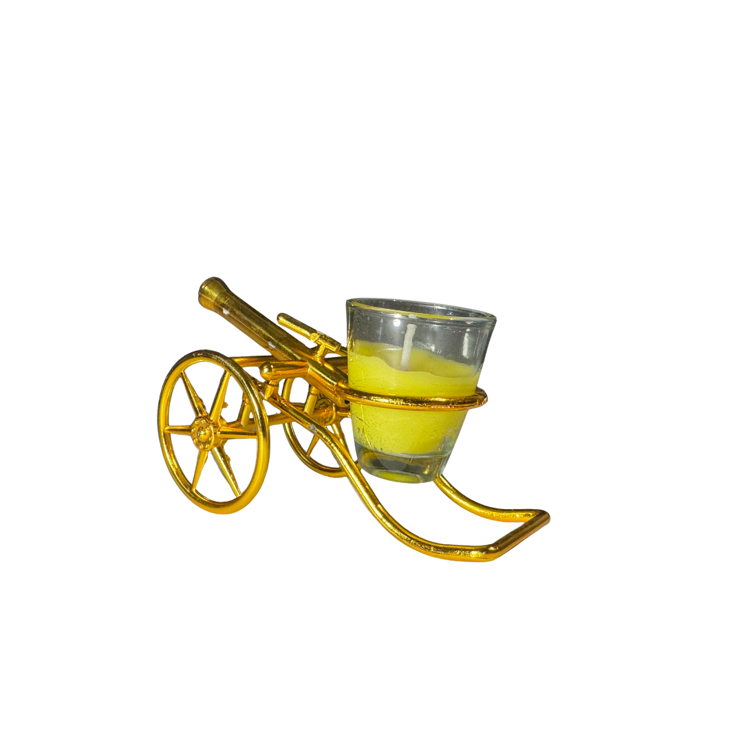 Cannon-Shaped Metal Tealight Candle Holder – Decorative Showpiece (1 Pc)