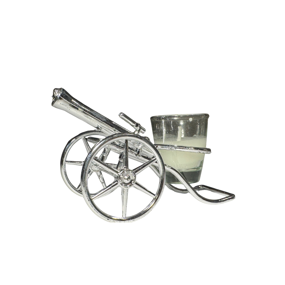 Cannon-Shaped Metal Tealight Candle Holder – Decorative Showpiece (1 Pc)