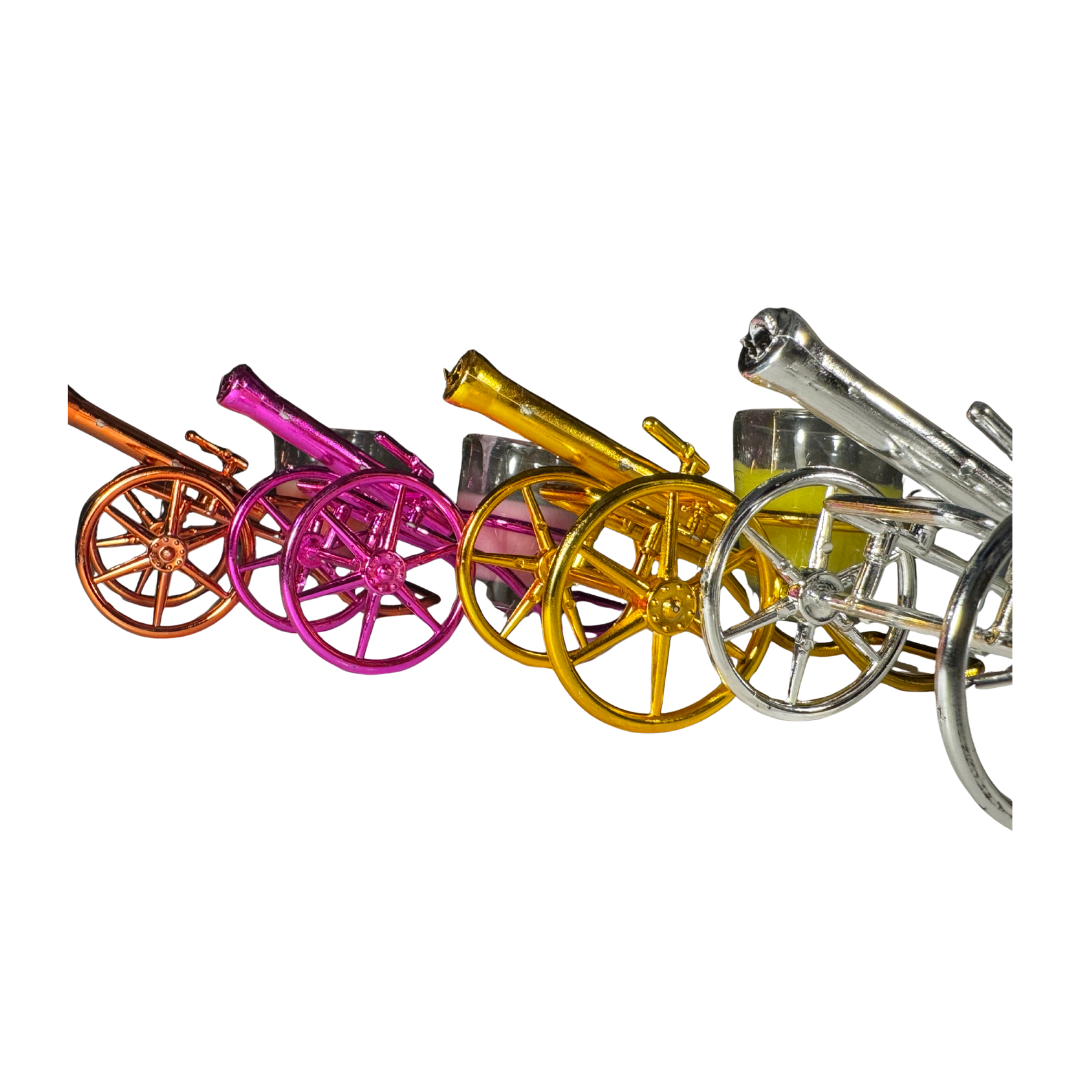 Cannon-Shaped Metal Tealight Candle Holder – Decorative Showpiece (1 Pc)