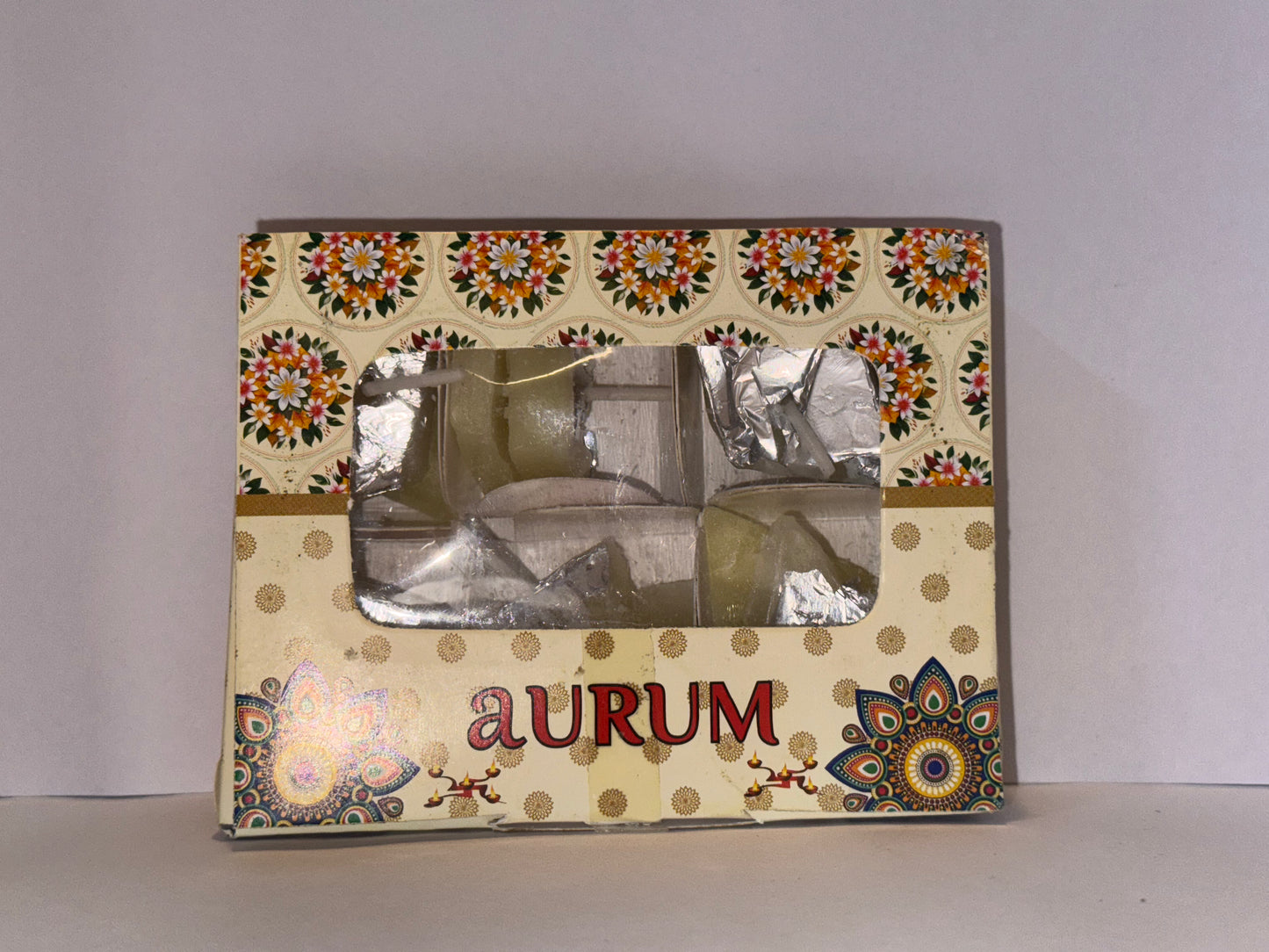Kaju Katli-Shaped Decorative Candles – Pack of 6 Festive Wax Candles for Diwali & Gifting