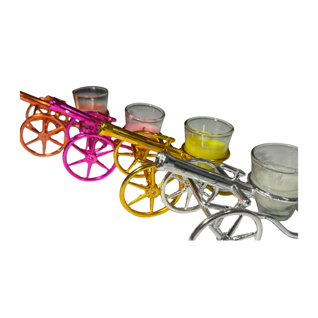 Cannon-Shaped Metal Tealight Candle Holder – Decorative Showpiece (1 Pc)