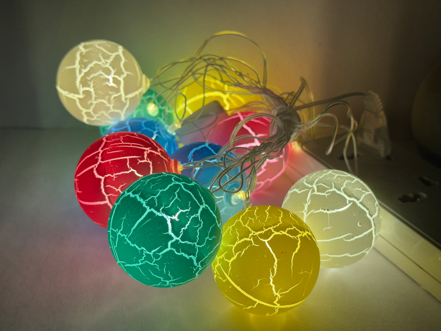 Multicolour Cotton Ball LED String Lights – 4m, 10 LEDs for Home & Festive Decoration
