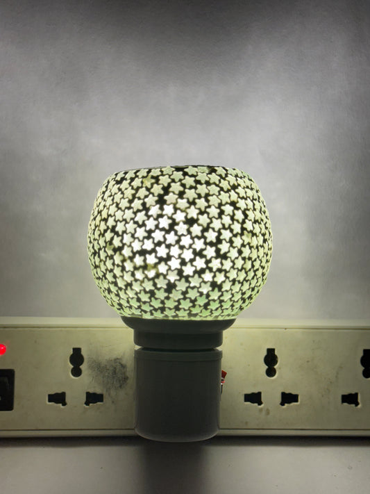 Ceramic Aroma Diffuser & Kapoor Dani Cum Night Lamp – Electric Camphor Burner with On/Off Switch