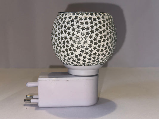 Ceramic Aroma Diffuser & Kapoor Dani Cum Night Lamp – Electric Camphor Burner with On/Off Switch