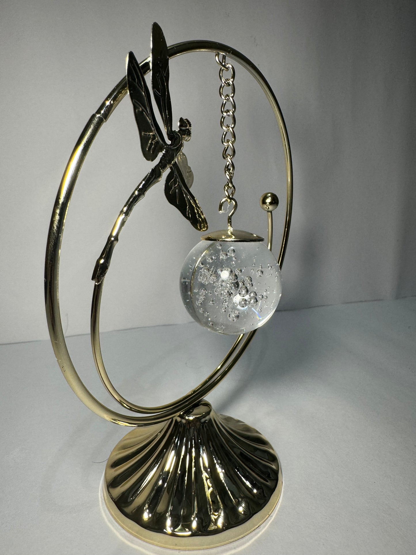Elegant Metal Butterfly Showpiece with Crystal Ball | Decorative Home & Office Table Accent