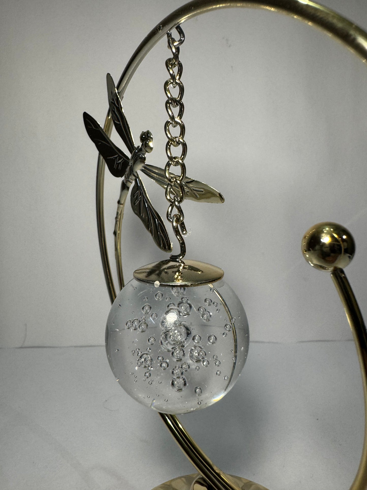 Elegant Metal Butterfly Showpiece with Crystal Ball | Decorative Home & Office Table Accent