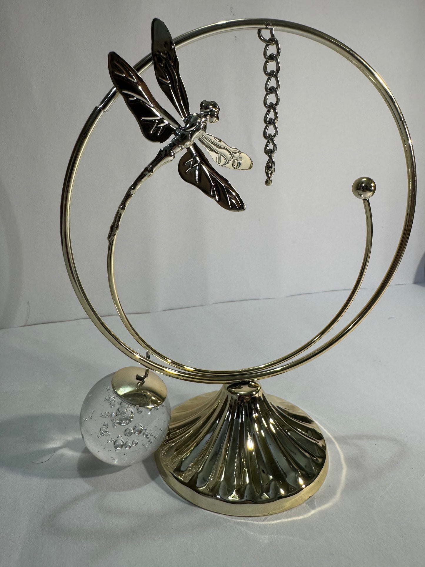 Elegant Metal Butterfly Showpiece with Crystal Ball | Decorative Home & Office Table Accent