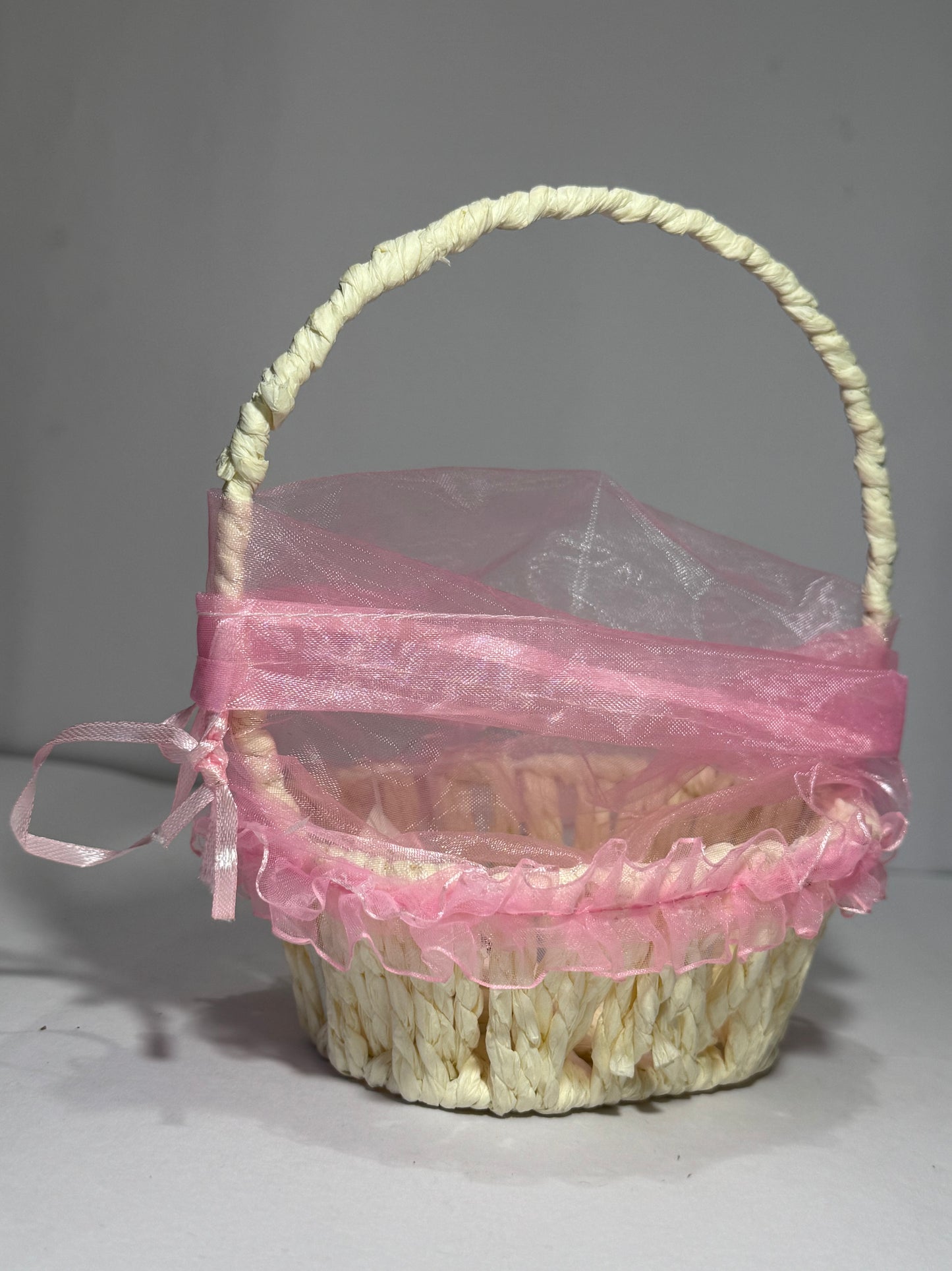 Handmade Decorative Potli Gift Basket with Net Cover – Red Oval (2 PC Set)